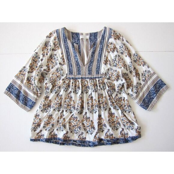 ✨Lucky Brand Mixed Print Peasant Sz Large Top✨ - Picture 11 of 12
